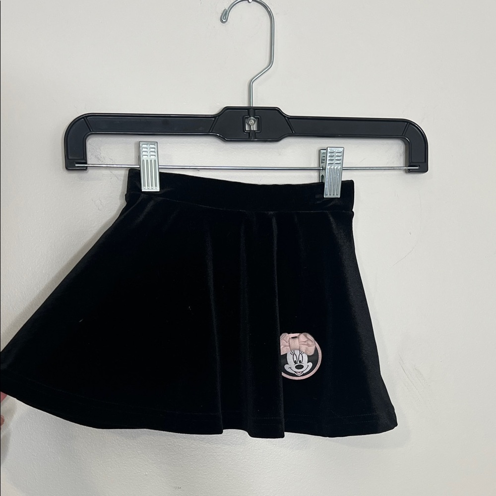 Disney Black Velvet Skirt with Minnie Mouse Patch